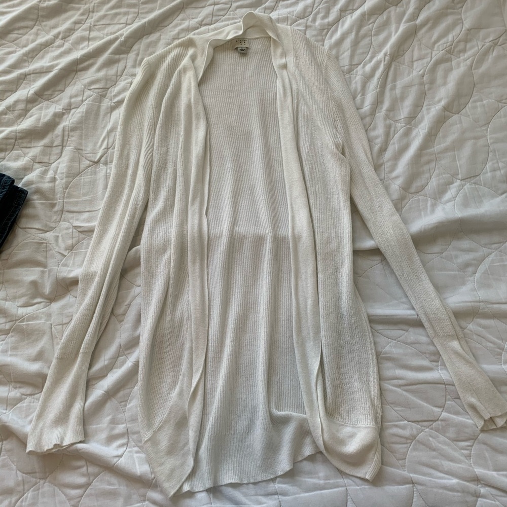 White Open Cardigan